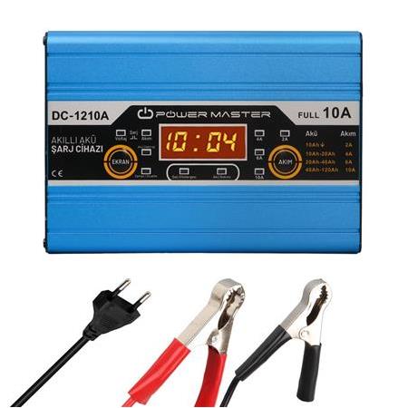 Powermaster DC-1210A 12 Volt Max 10 Amper Digital Ekranlı Akıllı Akü Şarj Cihazı